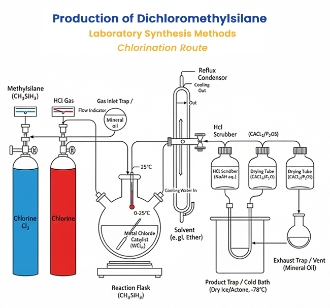 Producing Dichloromethylsilane via the chlorination route producing dichloromethylsilane via the chlorination route