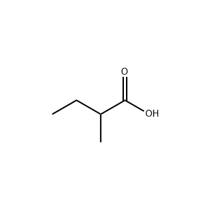 Molecular Structure of 2-Methylbutyric Acid Molecular Structure of 2-Methylbutyric Acid