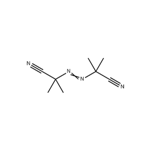 Molecular Structure of Azobisisobutyronitrile