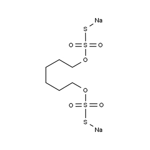 Molecular Structure of Sodium hexamethylene-1,6-bisthiosulfate dihydrate