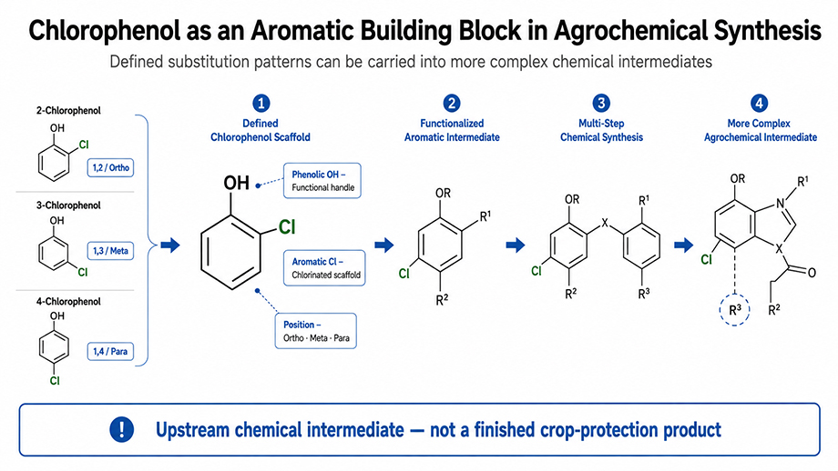 Chlorophenol as an aromatic building block in agrochemical intermediate synthesis