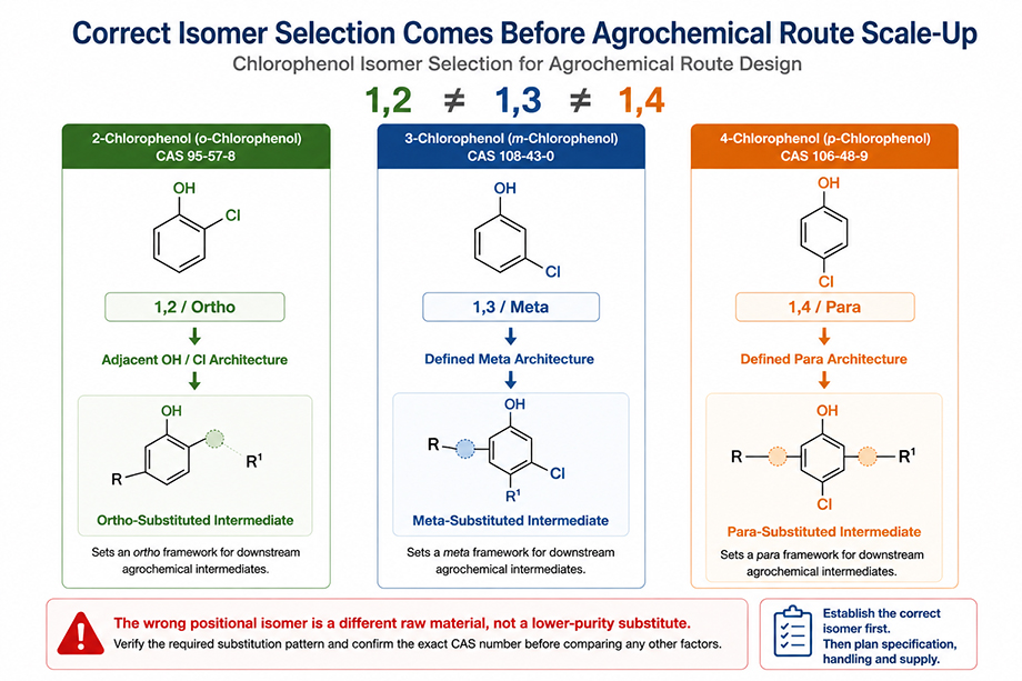 Chlorophenol isomer selection for different agrochemical intermediate substitution patterns